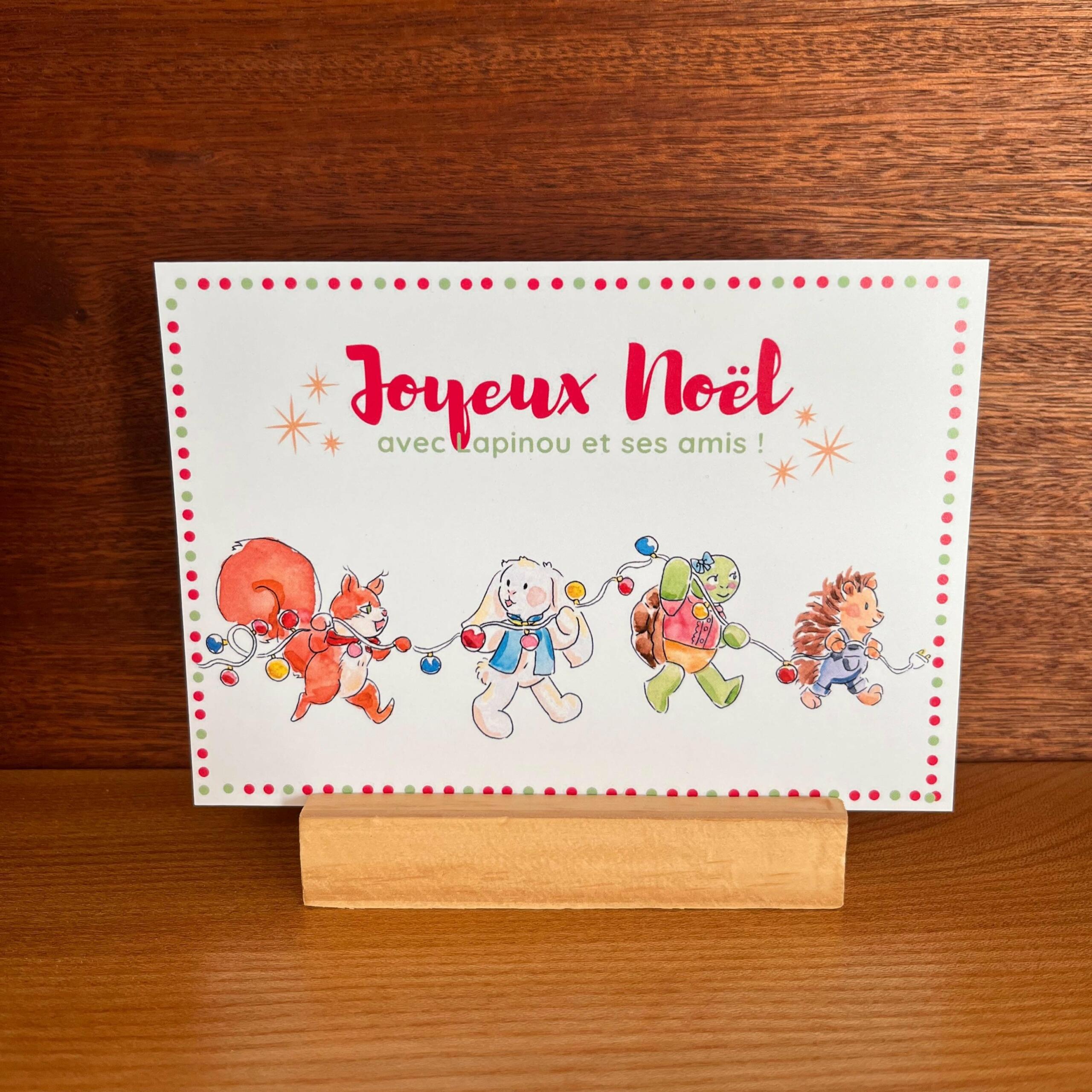 Lapinou-carte-mbg-editions - lapinou et ses amis fetent noel